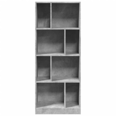 vidaXL Βιβλιοθήκη Γκρι Σκυροδέματος 57x28,5x141cm Επεξεργ. Ξύλο 1 τεμ.