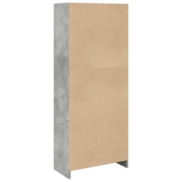 vidaXL Βιβλιοθήκη Γκρι Σκυροδέματος 57x28,5x141cm Επεξεργ. Ξύλο 1 τεμ.
