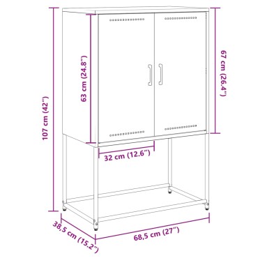 vidaXL Έπιπλο Τηλεόρασης Πράσινο Λαδί 100,5x39x60,5cm από Ατσάλι