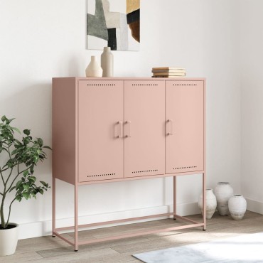vidaXL Ντουλάπι Ροζ 100,5x39x107cm Ατσάλινος 1 τεμ.