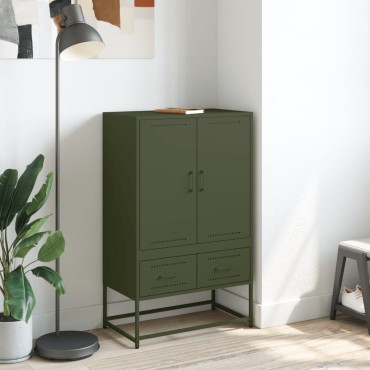 vidaXL Ντουλάπι Πράσινο Λαδί 68x39x111,5cm από Ατσάλι 1 τεμ.