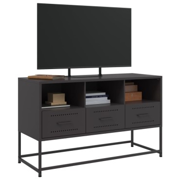 vidaXL Έπιπλο Τηλεόρασης Μαύρο 100,5x39x60,5cm Ατσάλινο