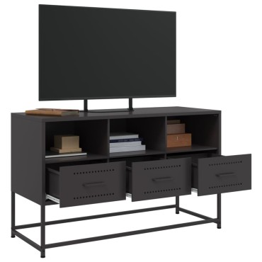 vidaXL Έπιπλο Τηλεόρασης Μαύρο 100,5x39x60,5cm Ατσάλινο