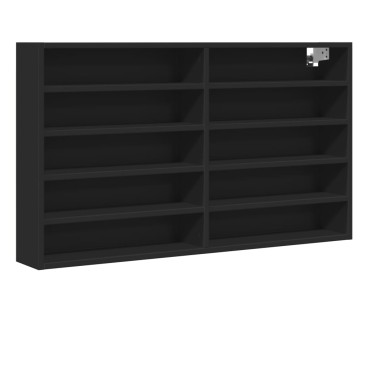vidaXL Ραφιέρα Μαύρη 100x15x58cm από Επεξεργασμένο Ξύλο 1 τεμ.