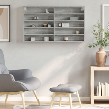 vidaXL Βιτρίνα Γκρι Sonoma 100x15x58cm από Επεξεργασμένο Ξύλο