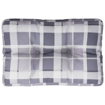 vidaXL Μαξιλάρι Παλέτας Γκρι Καρό 50x40x12cm Υφασμάτινο
