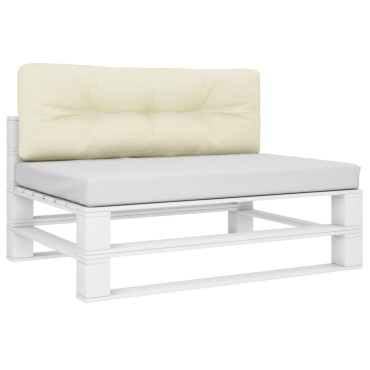 vidaXL Μαξιλάρι Παλέτας Κρεμ 120x40x12cm Υφασμάτινο
