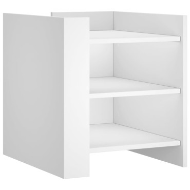 vidaXL Κομοδίνο Λευκό 45x50x50cm από Επεξεργασμένο Ξύλο 1 τεμ.