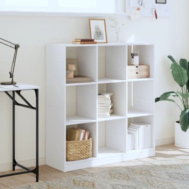 vidaXL Βιβλιοθήκη Λευκή 102x32x108cm από Επεξεργασμένο Ξύλο 1 τεμ.