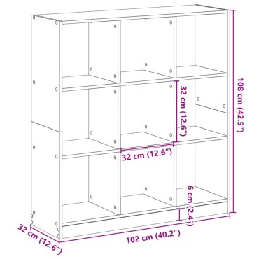 vidaXL Βιβλιοθήκη Λευκή 102x32x108cm από Επεξεργασμένο Ξύλο 1 τεμ.