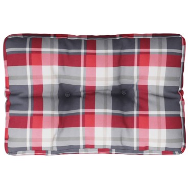 vidaXL Μαξιλάρι Παλέτας Κόκκινο Καρό 60x40x12cm Υφασμάτινο