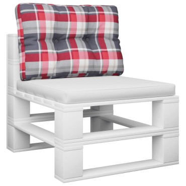 vidaXL Μαξιλάρι Παλέτας Κόκκινο Καρό 60x40x12cm Υφασμάτινο