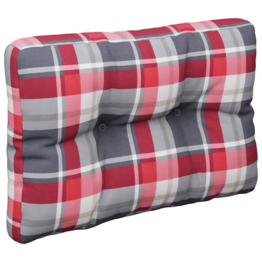 vidaXL Μαξιλάρι Παλέτας Κόκκινο Καρό 60x40x12cm Υφασμάτινο
