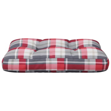 vidaXL Μαξιλάρι Παλέτας Κόκκινο Καρό 60x40x12cm Υφασμάτινο