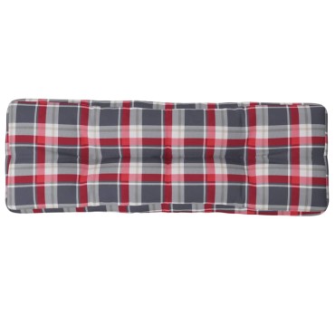 vidaXL Μαξιλάρι Παλέτας Κόκκινο Καρό 120x40x12cm Υφασμάτινο