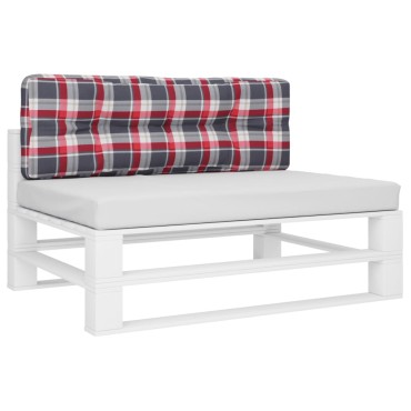 vidaXL Μαξιλάρι Παλέτας Κόκκινο Καρό 120x40x12cm Υφασμάτινο