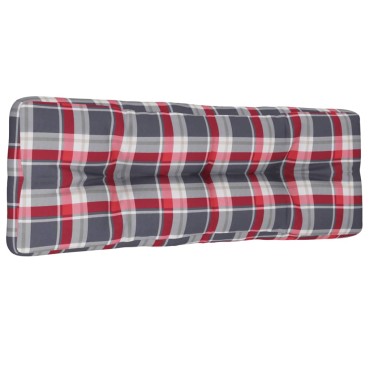 vidaXL Μαξιλάρι Παλέτας Κόκκινο Καρό 120x40x12cm Υφασμάτινο