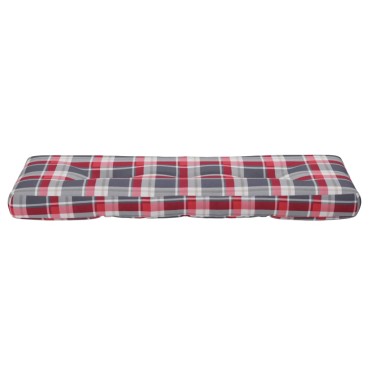 vidaXL Μαξιλάρι Παλέτας Κόκκινο Καρό 120x40x12cm Υφασμάτινο