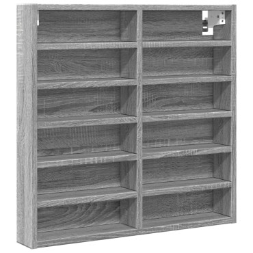 vidaXL Βιτρίνα Γκρι Sonoma 60x8,5x58cm από Επεξεργασμένο Ξύλο