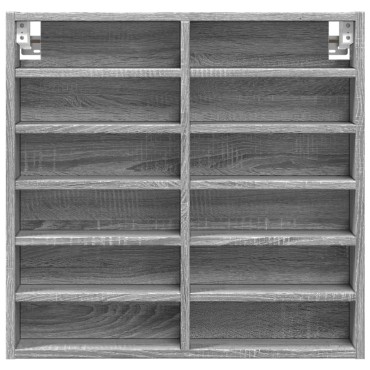 vidaXL Βιτρίνα Γκρι Sonoma 60x8,5x58cm από Επεξεργασμένο Ξύλο