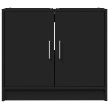 vidaXL Ντουλάπι Νιπτήρα Μαύρο 63x29x55cm Επεξεργασμένο Ξύλο 1 τεμ.