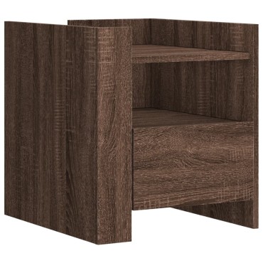 vidaXL Κομοδίνο Καφέ Δρυς 45x50x50cm από Επεξεργασμένο Ξύλο 1 τεμ.