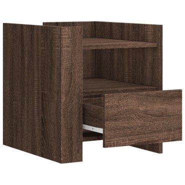 vidaXL Κομοδίνο Καφέ Δρυς 45x50x50cm από Επεξεργασμένο Ξύλο 1 τεμ.