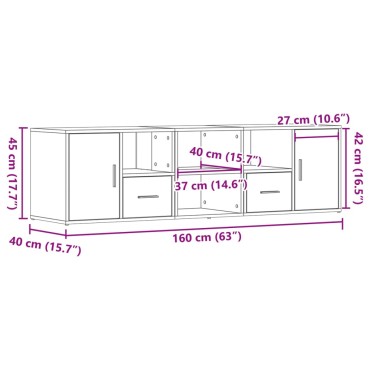 vidaXL Ντουλάπι Γωνιακό Λευκό 160x40x45cm από Επεξ. Ξύλο 1 τεμ.
