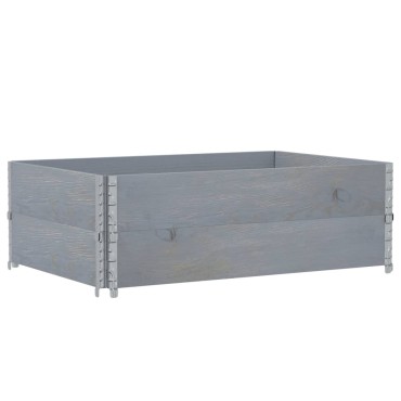 vidaXL Κολάρα Παλέτας 2 τεμ. Γκρι 120x80 εκ. από Μασίφ Ξύλο Πεύκου