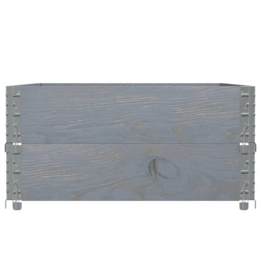 vidaXL Κολάρα Παλέτας 2 τεμ. Γκρι 120x80 εκ. από Μασίφ Ξύλο Πεύκου