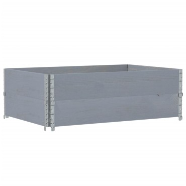 vidaXL Κολάρα Παλέτας 2 τεμ. Γκρι 120x80 εκ. από Μασίφ Ξύλο Πεύκου