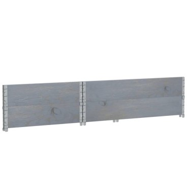 vidaXL Κολάρα Παλέτας 2 τεμ. Γκρι 120x80 εκ. από Μασίφ Ξύλο Πεύκου