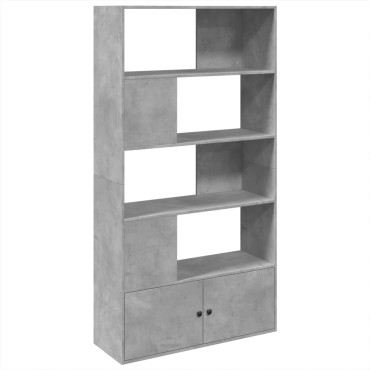 vidaXL Βιβλιοθήκη Γκρι Σκυροδέματος 100x36x189cm Επεξεργ. Ξύλο 1 τεμ.