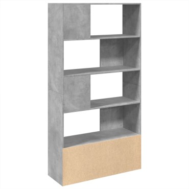 vidaXL Βιβλιοθήκη Γκρι Σκυροδέματος 100x36x189cm Επεξεργ. Ξύλο 1 τεμ.