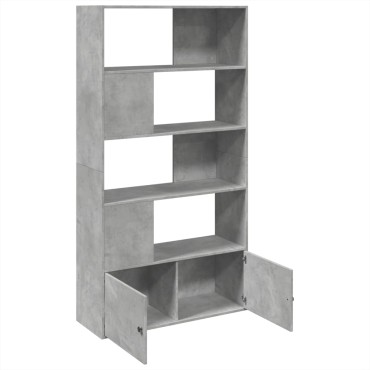 vidaXL Βιβλιοθήκη Γκρι Σκυροδέματος 100x36x189cm Επεξεργ. Ξύλο 1 τεμ.