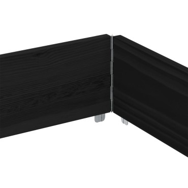 vidaXL Κολάρα Παλέτας Μαύρο 150x100 εκ. από Μασίφ Ξύλο Πεύκου