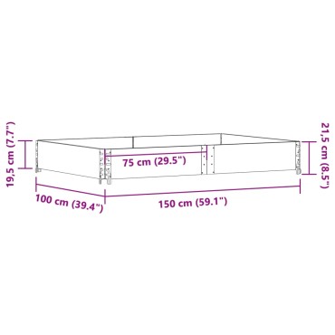vidaXL Κολάρα Παλέτας Μαύρο 150x100 εκ. από Μασίφ Ξύλο Πεύκου