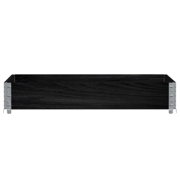 vidaXL Κολάρο Παλέτας Μαύρο 3 τεμ. 120x80 εκ. από Μασίφ Ξύλο Πεύκου