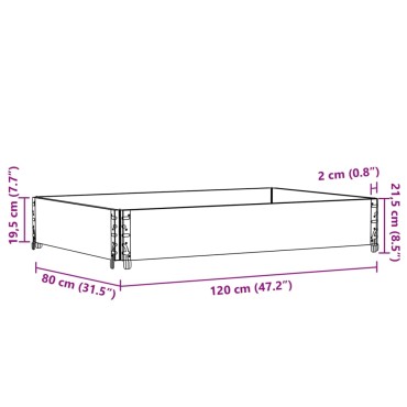vidaXL Κολάρο Παλέτας Μαύρο 3 τεμ. 120x80 εκ. από Μασίφ Ξύλο Πεύκου