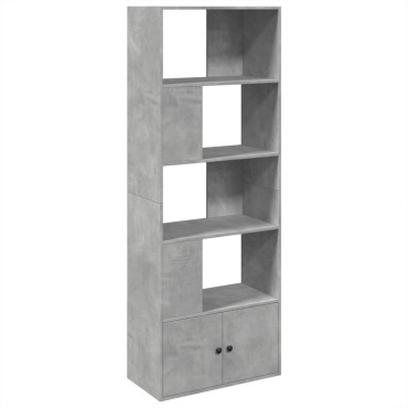 vidaXL Βιβλιοθήκη Γκρι Σκυροδέματος 70x36x189cm Επεξεργ. Ξύλο 1 τεμ.