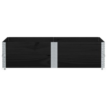 vidaXL Κολάρα Παλέτας 2 τεμ. Μαύρο 150x100 εκ. από Μασίφ Ξύλο Πεύκου