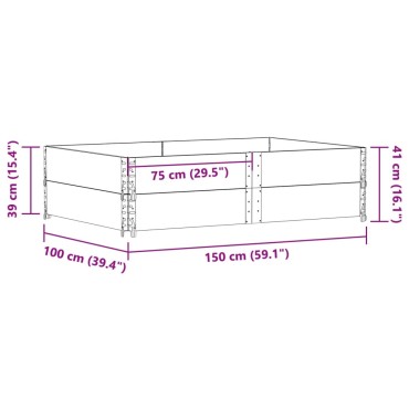 vidaXL Κολάρα Παλέτας 2 τεμ. Μαύρο 150x100 εκ. από Μασίφ Ξύλο Πεύκου
