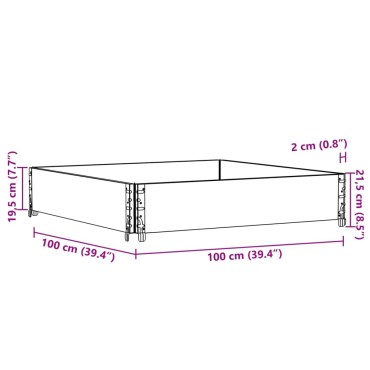 vidaXL Κολάρα Παλέτας Καφέ 100x100 εκ. από Μασίφ Ξύλο Πεύκου