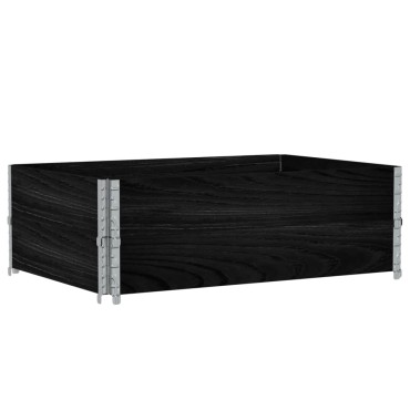 vidaXL Κολάρα Παλέτας 2 τεμ. Μαύρο 120x80 εκ. από Μασίφ Ξύλο Πεύκου
