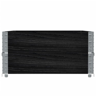 vidaXL Κολάρα Παλέτας 2 τεμ. Μαύρο 120x80 εκ. από Μασίφ Ξύλο Πεύκου