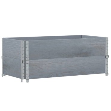 vidaXL Κολάρα Παλέτας 2 τεμ. Γκρι 100x50 εκ. από Μασίφ Ξύλο Πεύκου
