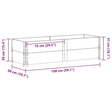 vidaXL Κολάρα Παλέτας 2 τεμ. Γκρι 150x50 εκ. από Μασίφ Ξύλο Πεύκου