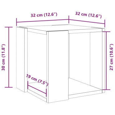 vidaXL Τραπέζι Σαλονιού Sonoma Δρυς 32x32x30cm Επεξεργασμένο Ξύλο 1 τεμ.