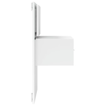 vidaXL Κομοδίνα Επιτοίχια με Φώτα LED 2 τεμ. Λευκά 48,5x32,5x80cm