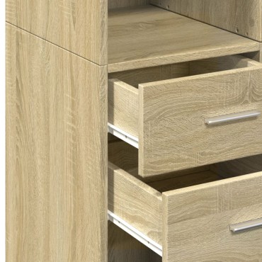 vidaXL Ντουλάπι Sonoma Δρυς 70x42,5x185cm από Επεξεργασμένο Ξύλο 1 τεμ.